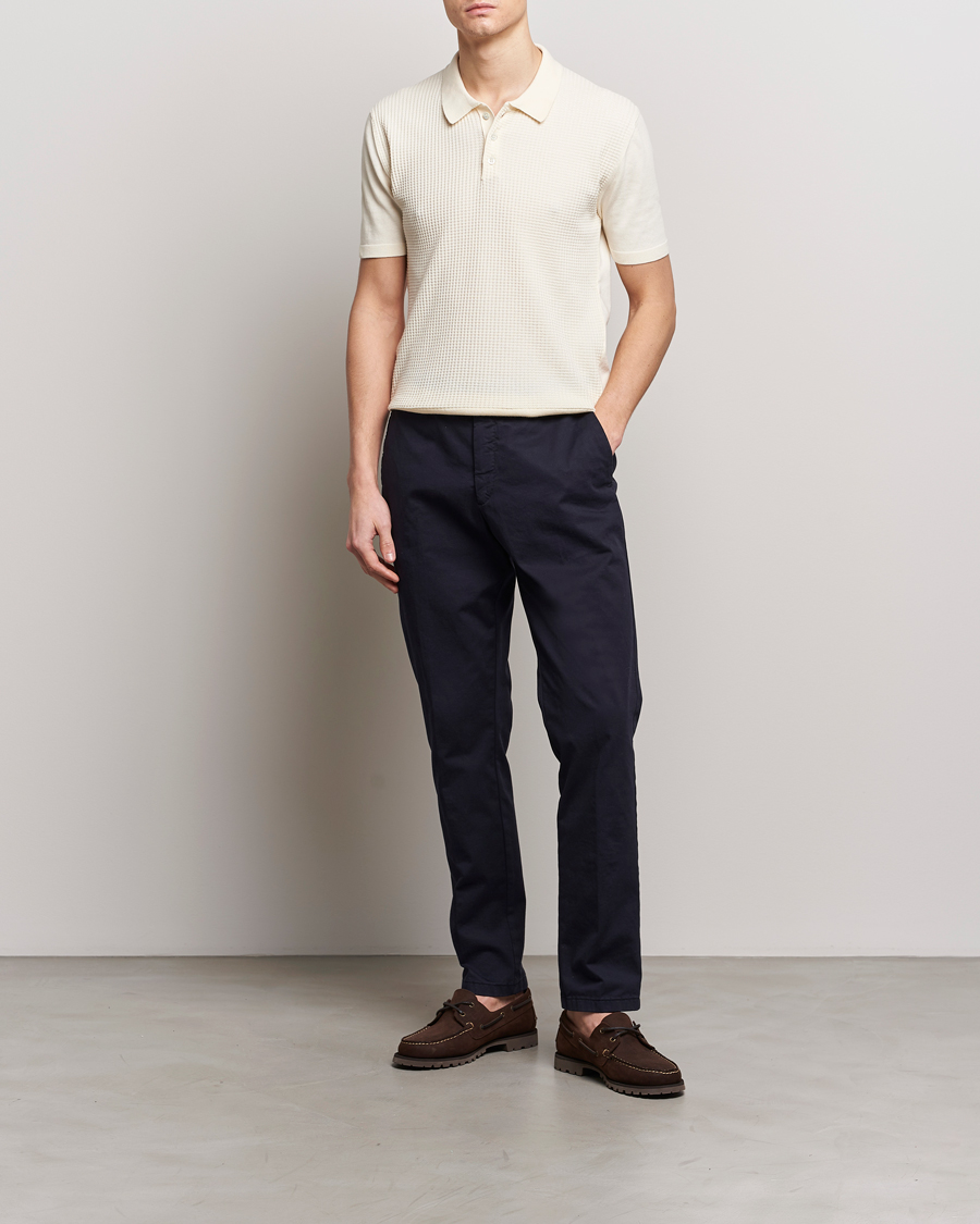 Herren | Poloshirts | Baracuta | Waffle Knitted Polo Ivory