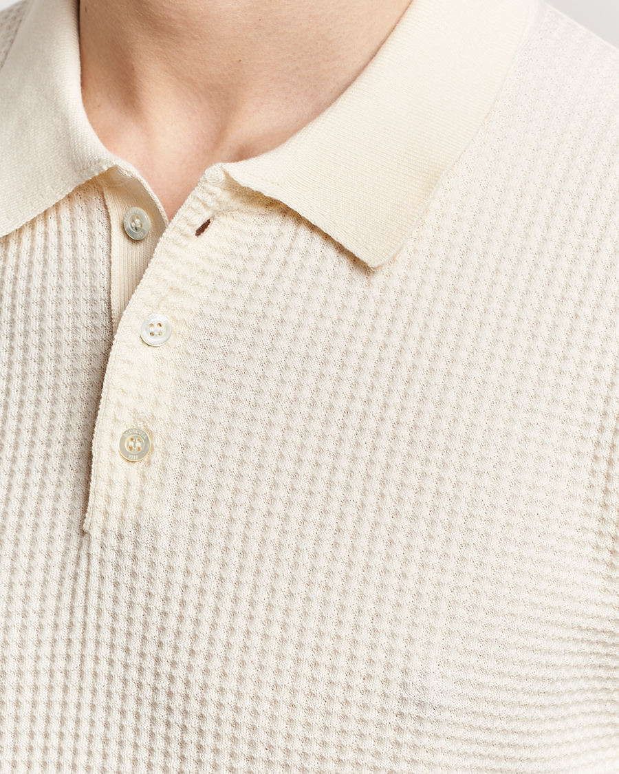 Herren | Poloshirts | Baracuta | Waffle Knitted Polo Ivory
