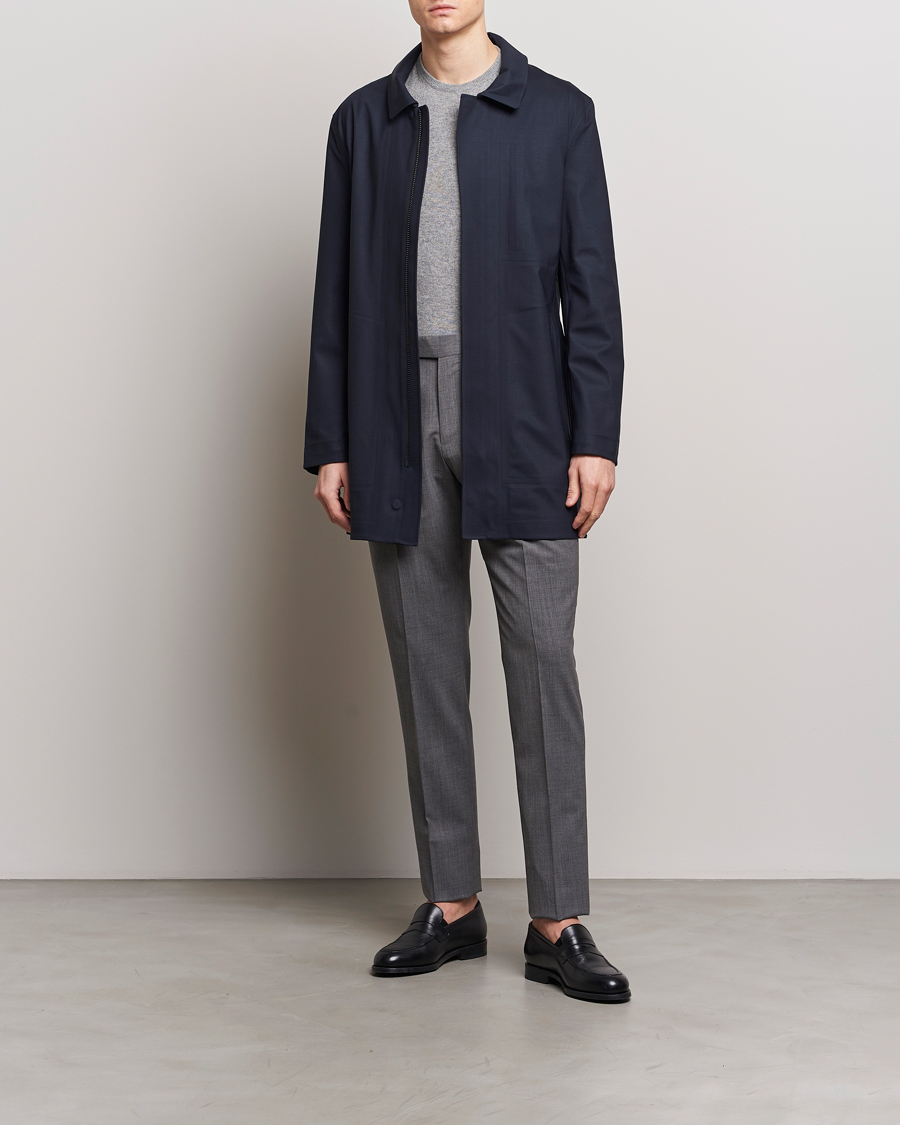 Herren | Jacken | UBR | Sky Fall Savile Waterproof Wool Coat Dark Navy