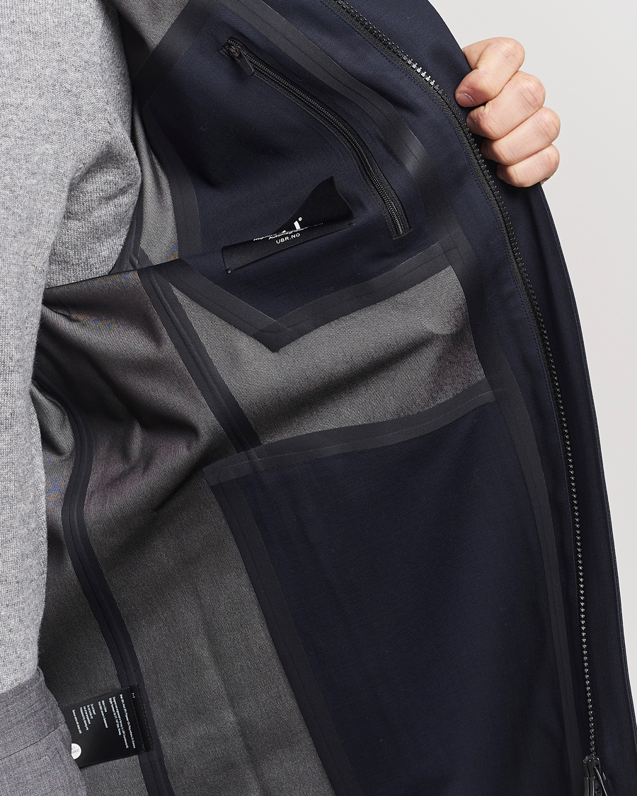 Herren | Jacken | UBR | Sky Fall Savile Waterproof Wool Coat Dark Navy