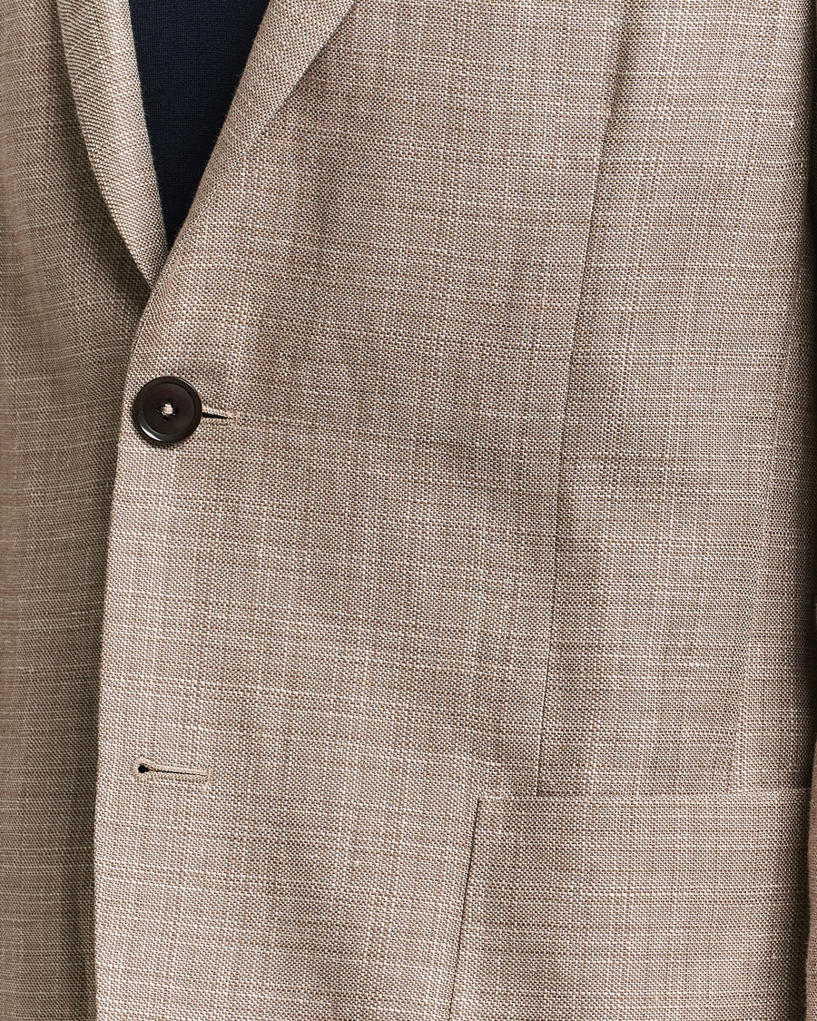 Herren | Sakkos | Zegna | Unconstructed Linen Blend Blazer Brown