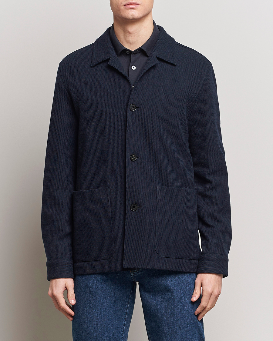 Herren | Strickblazer | Zegna | Wool Chore Jacket Navy