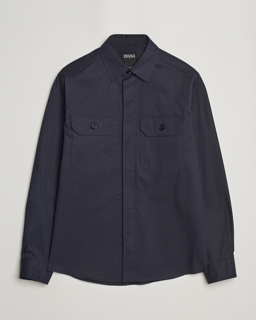 Herren | Hemden | Zegna | Premium Cotton Overshirt Navy
