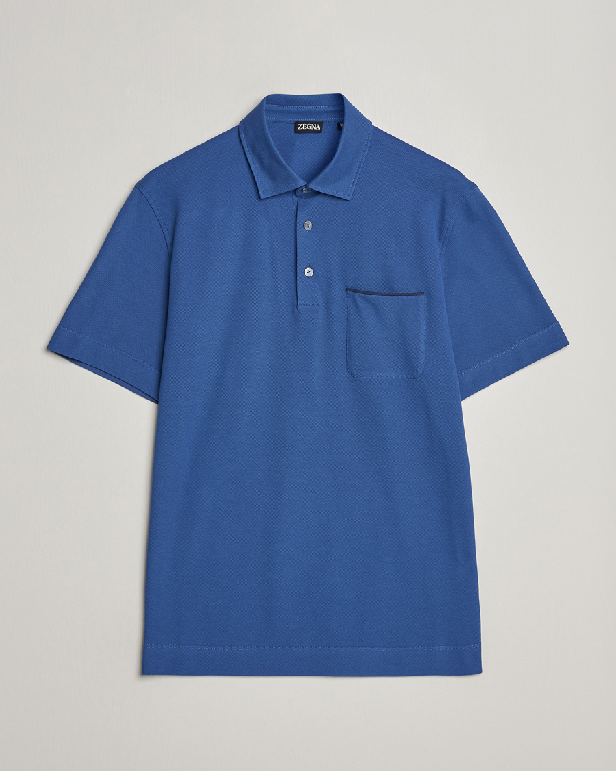 Herren | Poloshirts | Zegna | Short Sleeve Pocket Polo Blue