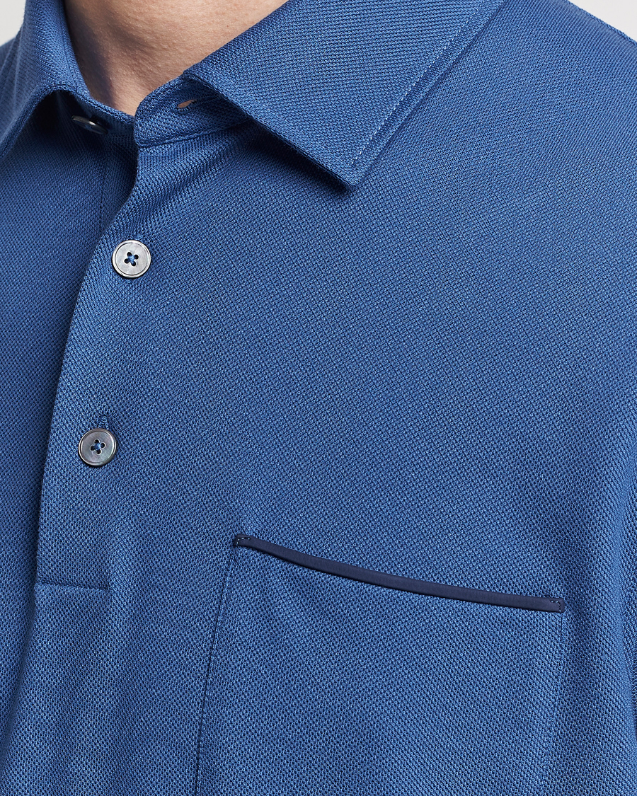Herren | Poloshirts | Zegna | Short Sleeve Pocket Polo Blue
