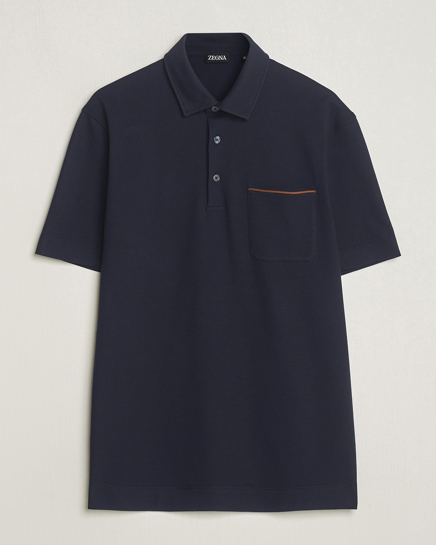 Herren | Poloshirts | Zegna | Short Sleeve Pocket Polo Navy