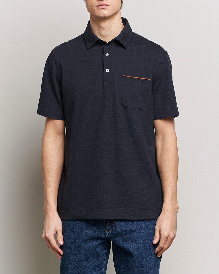 Herren | Poloshirts | Zegna | Short Sleeve Pocket Polo Navy