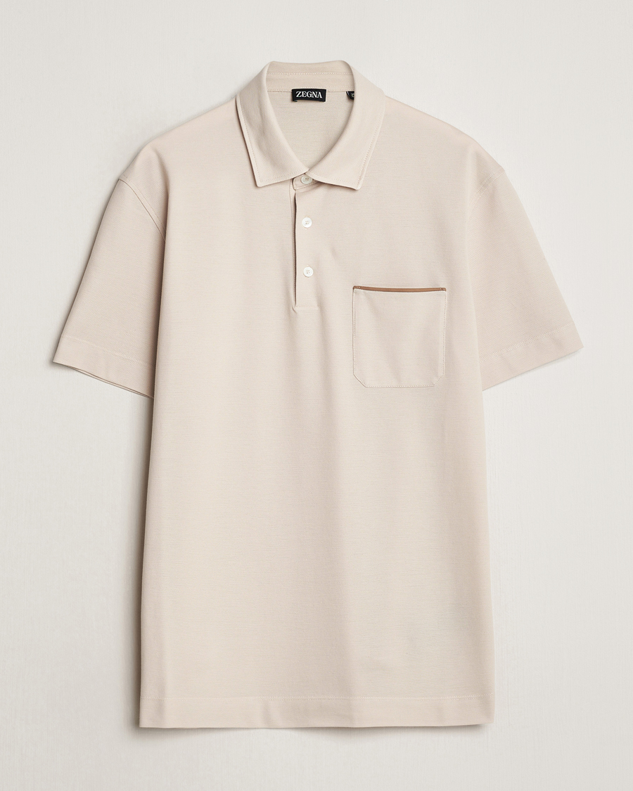 Herren | Poloshirts | Zegna | Short Sleeve Pocket Polo Beige