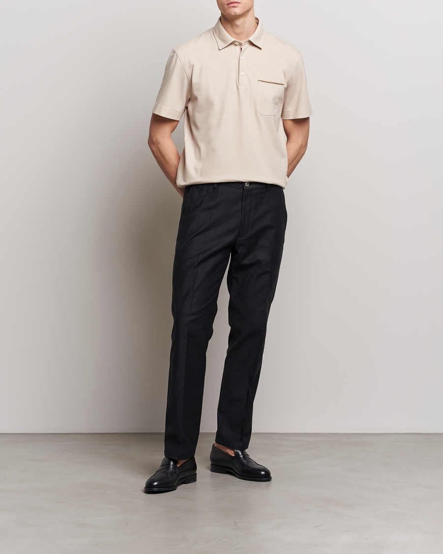 Herren | Poloshirts | Zegna | Short Sleeve Pocket Polo Beige
