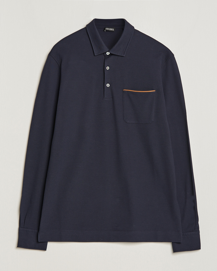 Herren | Pullover | Zegna | Long Sleeve Pocket Polo Navy