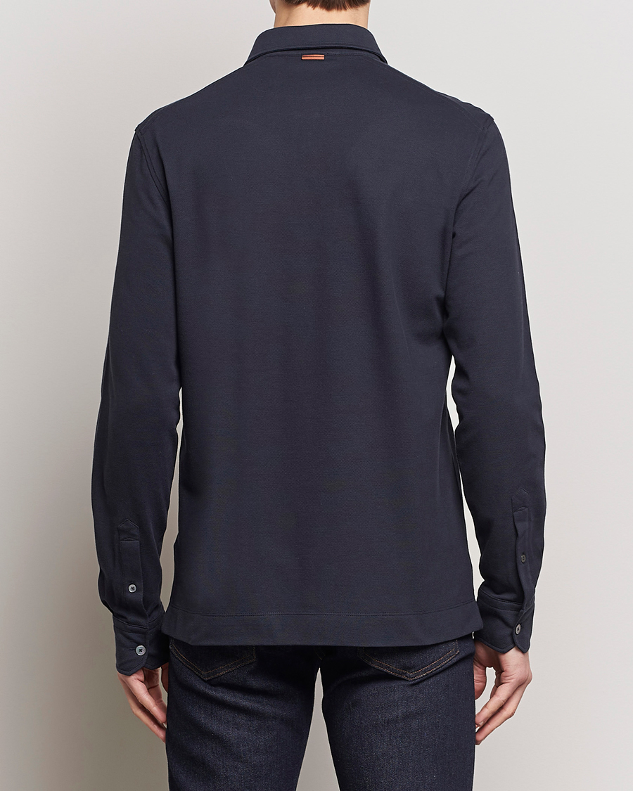 Herren | Pullover | Zegna | Long Sleeve Pocket Polo Navy