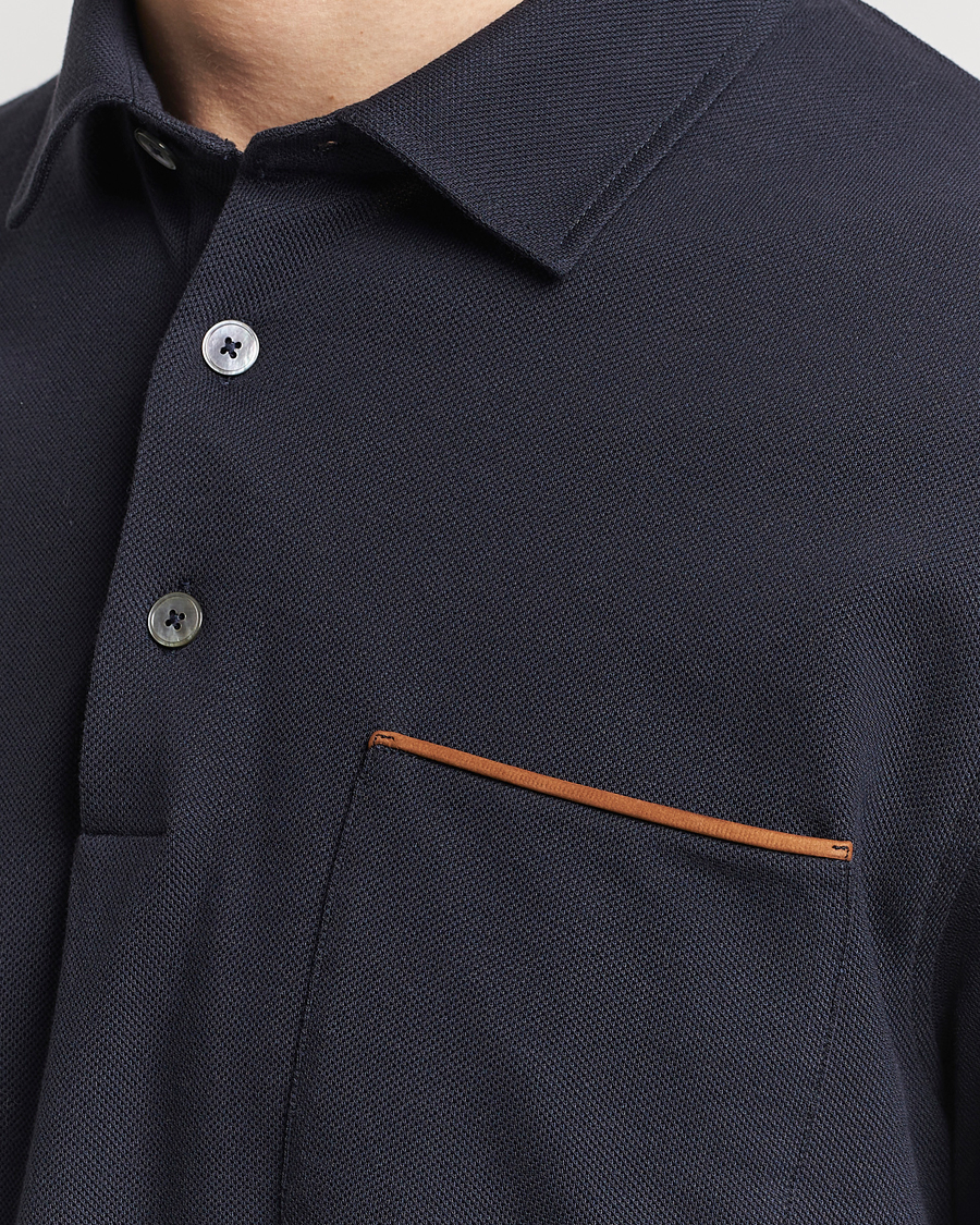 Herren | Pullover | Zegna | Long Sleeve Pocket Polo Navy