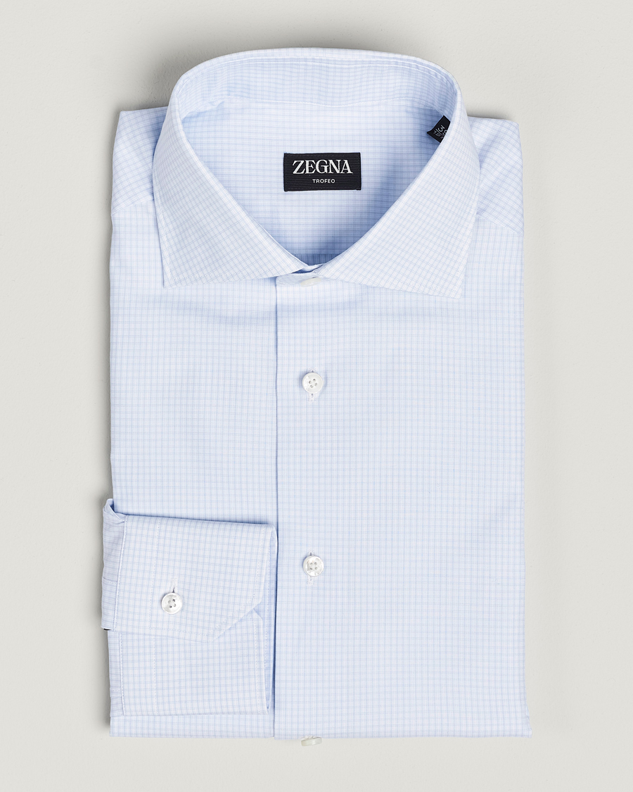 Herren | Hemden | Zegna | Slim Fit Dress Shirt Light Blue Check