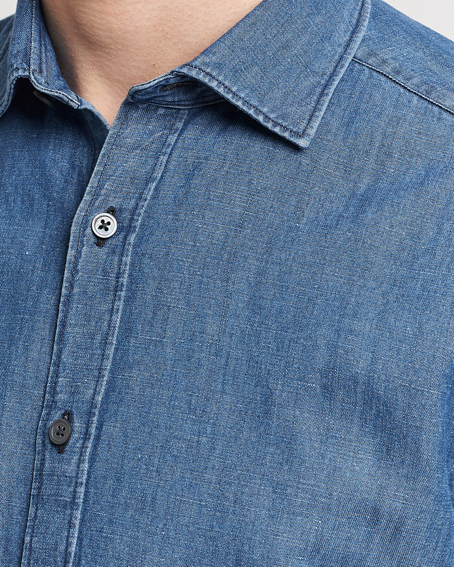Herren | Hemden | Zegna | Slim Fit Denim Shirt Stone Wash
