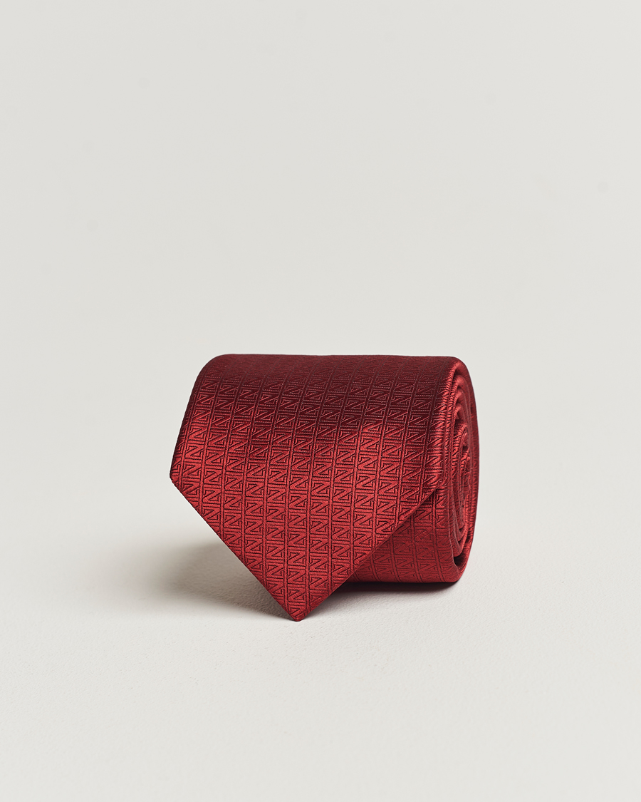 Herren | Zegna Monogram Silk Tie Red | Zegna | Monogram Silk Tie Red
