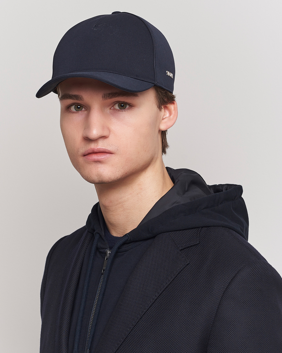Herren | Zegna Cotton/Wool Baseball Cap Navy | Zegna | Cotton/Wool Baseball Cap Navy