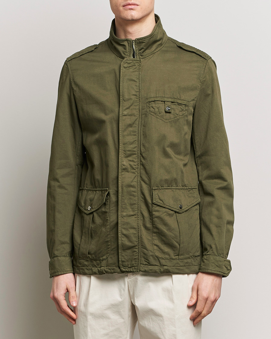 Herren | Kleidung | Herno | Washed Cotton/Linen Field Jacket Military