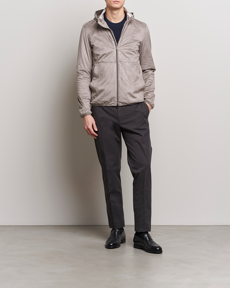 Herren | Jacken | Herno | Faux Suede Bomber Jacket Grey