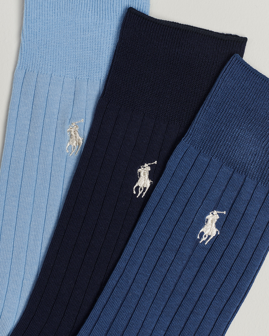 Herren | Unterwäsche | Polo Ralph Lauren | 3-Pack Egyptian Rib Crew Sock Blue