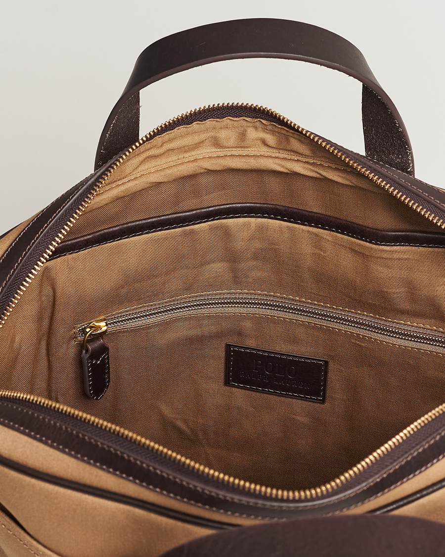 Herren | Polo Ralph Lauren Canvas/Leather Computer Bag Tan | Polo Ralph Lauren | Canvas/Leather Computer Bag Tan