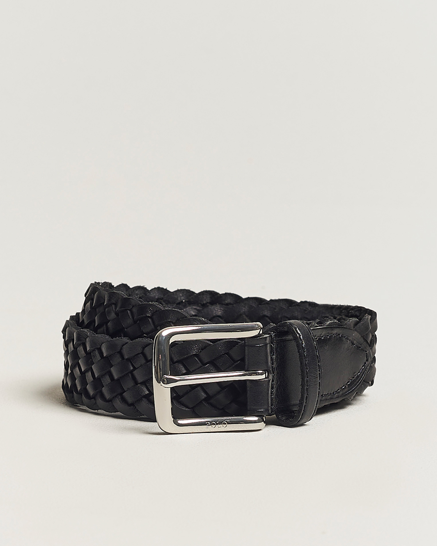 Herren | Polo Ralph Lauren Braided Leather Belt Black | Polo Ralph Lauren | Braided Leather Belt Black