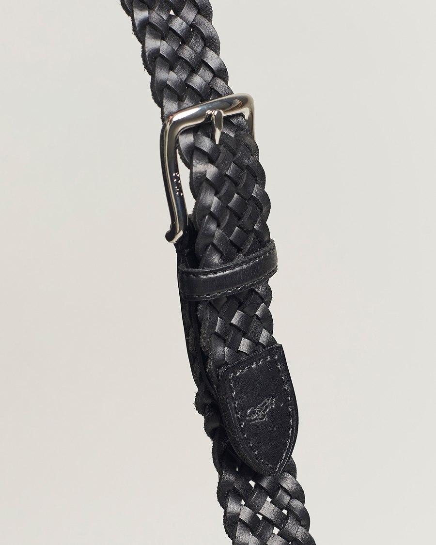 Herren | Polo Ralph Lauren Braided Leather Belt Black | Polo Ralph Lauren | Braided Leather Belt Black