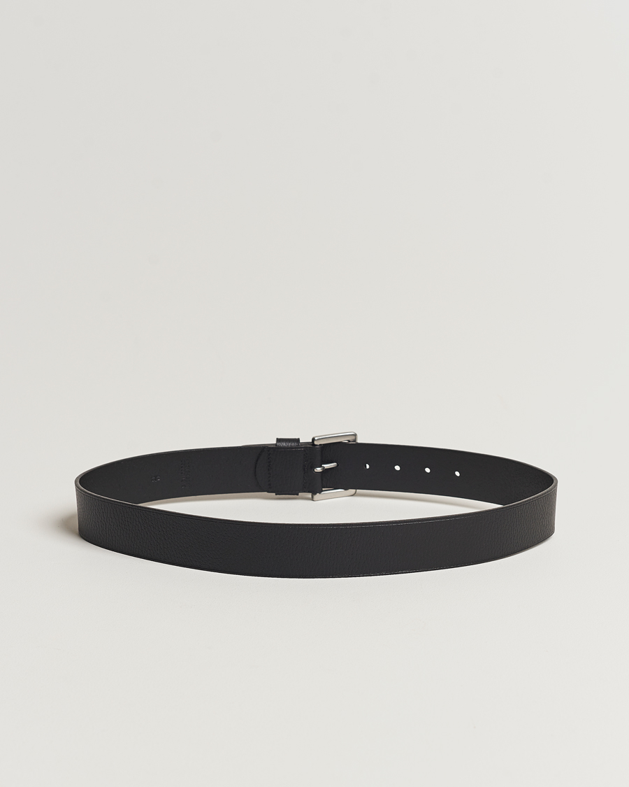 Herren | Polo Ralph Lauren Pebbled Leather Belt Black | Polo Ralph Lauren | Pebbled Leather Belt Black