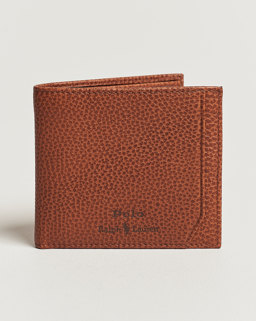 Herren | Polo Ralph Lauren Pebbled Leather Billfold Wallet Saddle Brown | Polo Ralph Lauren | Pebbled Leather Billfold Wallet Saddle Brown
