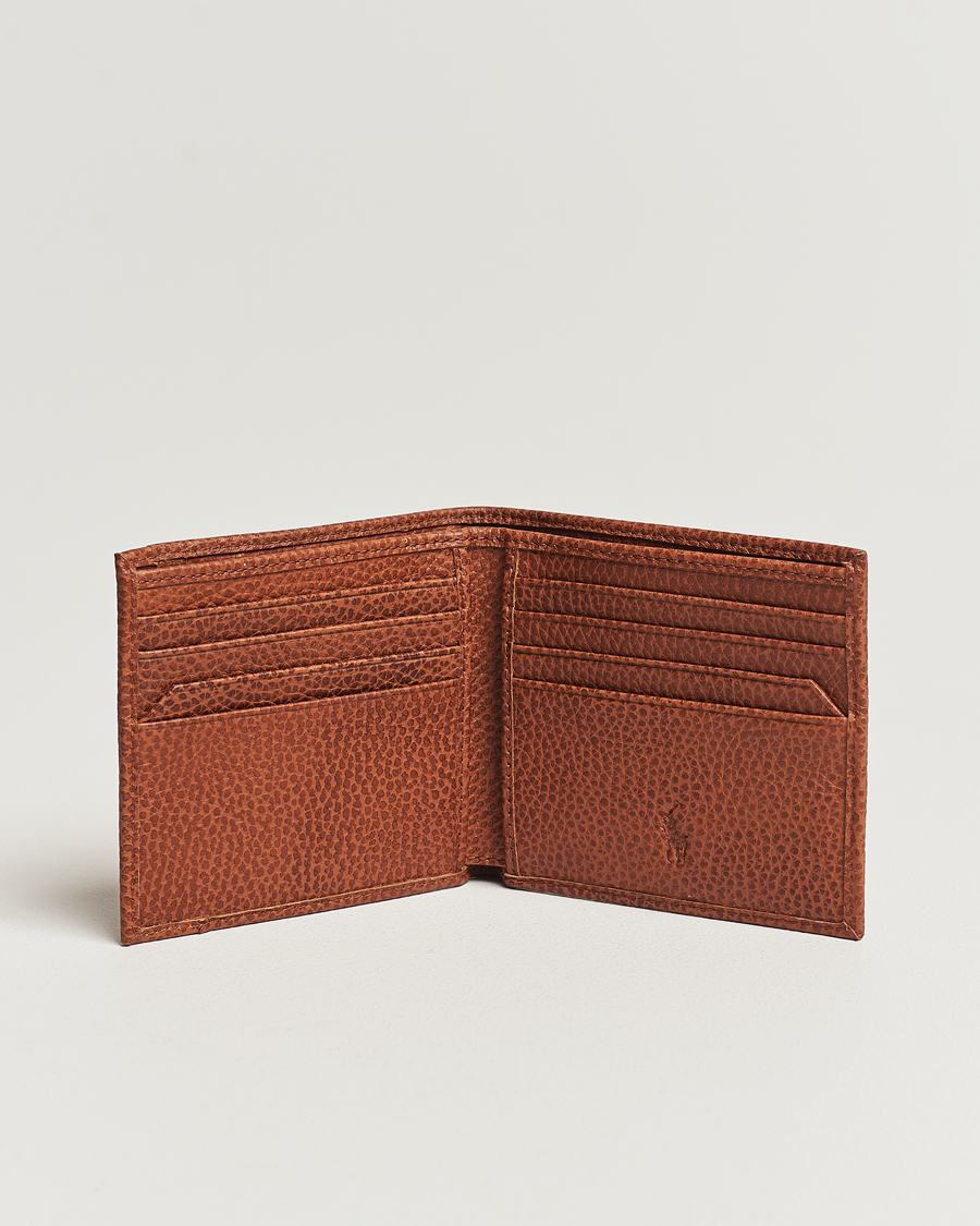 Herren | Normale Geldbörsen | Polo Ralph Lauren | Pebbled Leather Billfold Wallet Saddle Brown