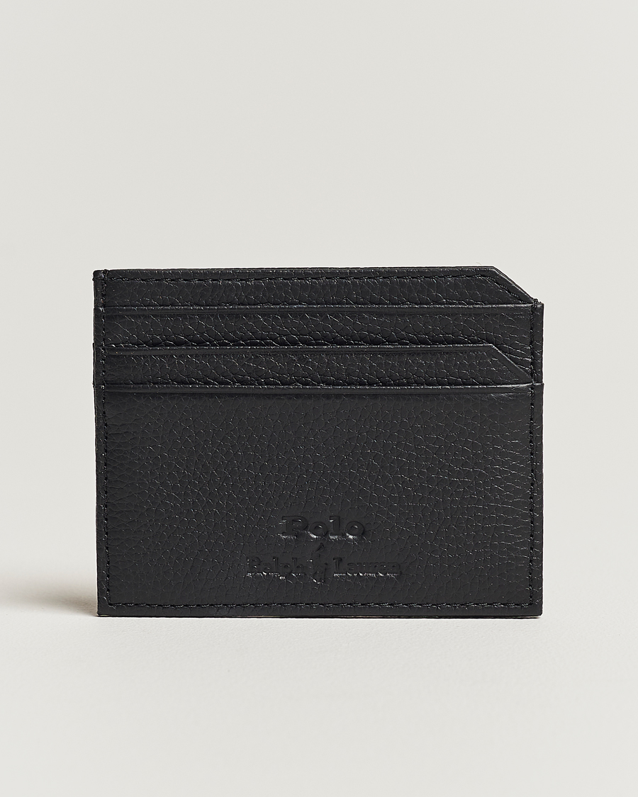 Herren | Polo Ralph Lauren Pebbled Leather Credit Card Holder Black | Polo Ralph Lauren | Pebbled Leather Credit Card Holder Black