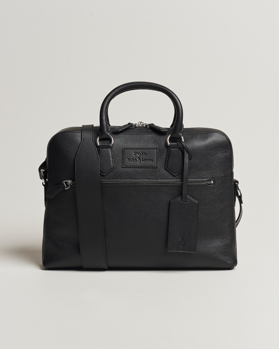 Herren | Polo Ralph Lauren Pebble Leather Briefcase Black | Polo Ralph Lauren | Pebble Leather Briefcase Black