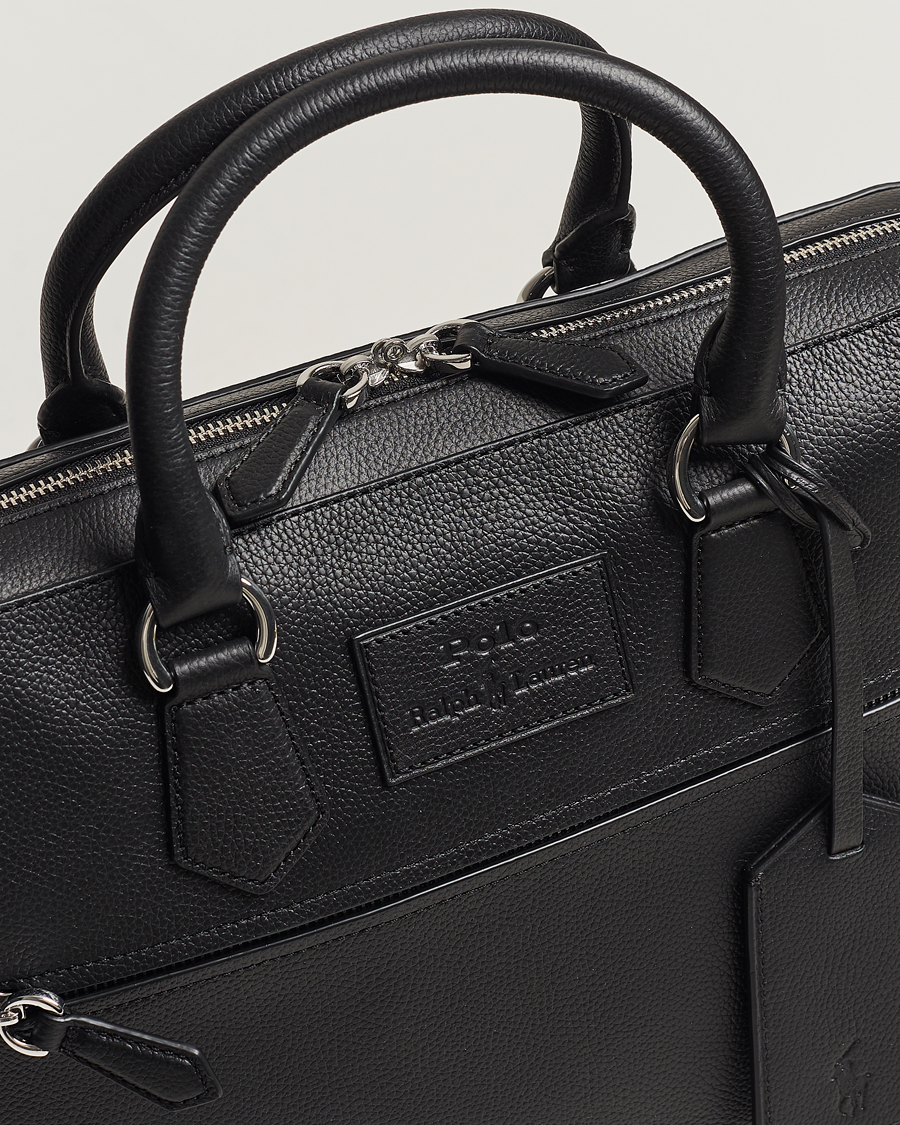 Herren | Polo Ralph Lauren Pebble Leather Briefcase Black | Polo Ralph Lauren | Pebble Leather Briefcase Black