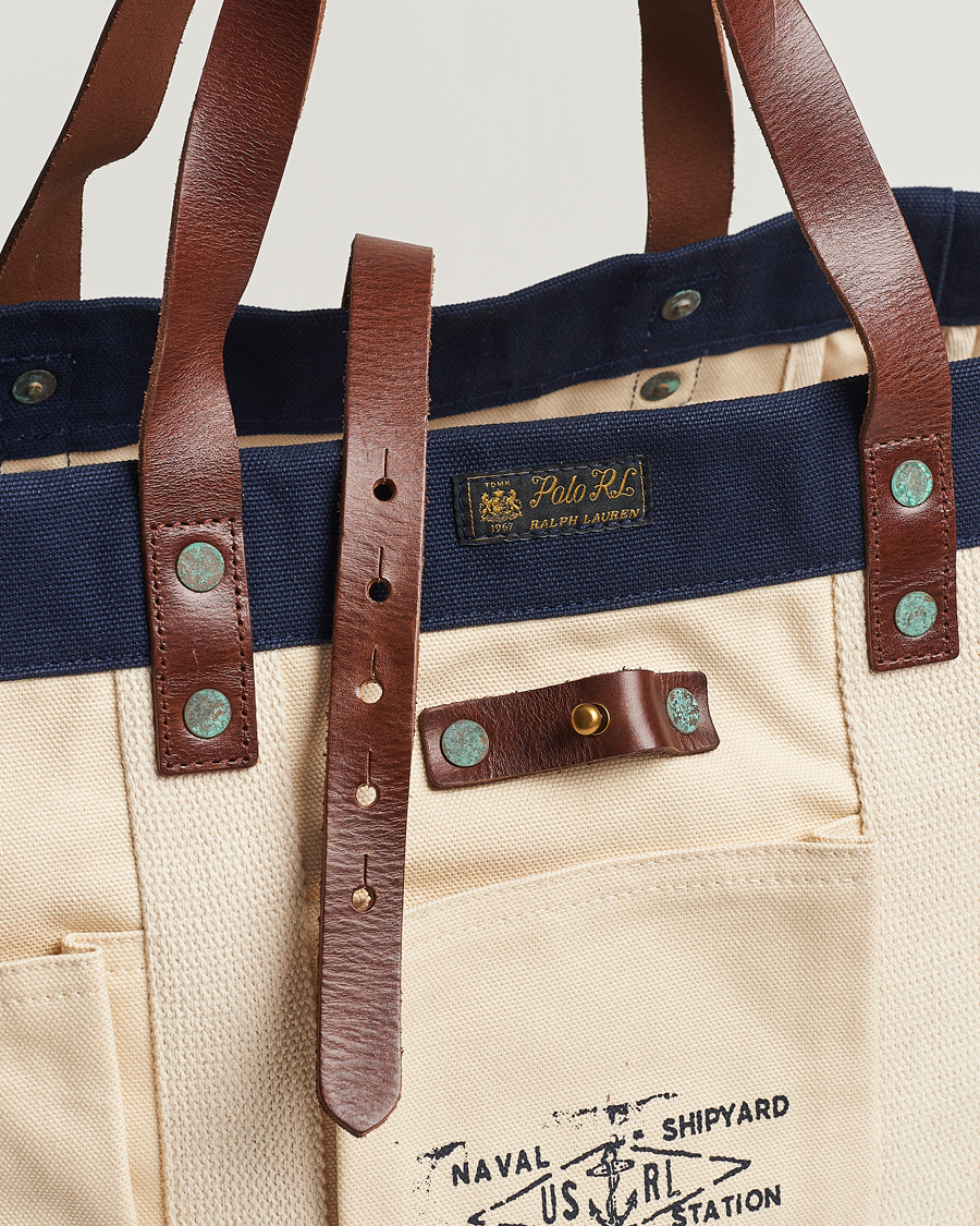 Herren | Polo Ralph Lauren Canvas Totebag Cream/Aviator Navy | Polo Ralph Lauren | Canvas Totebag Cream/Aviator Navy