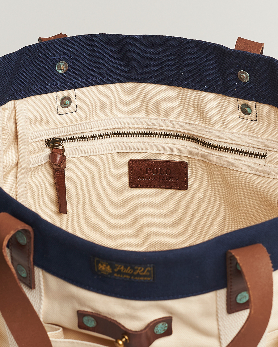 Herren | Polo Ralph Lauren Canvas Totebag Cream/Aviator Navy | Polo Ralph Lauren | Canvas Totebag Cream/Aviator Navy