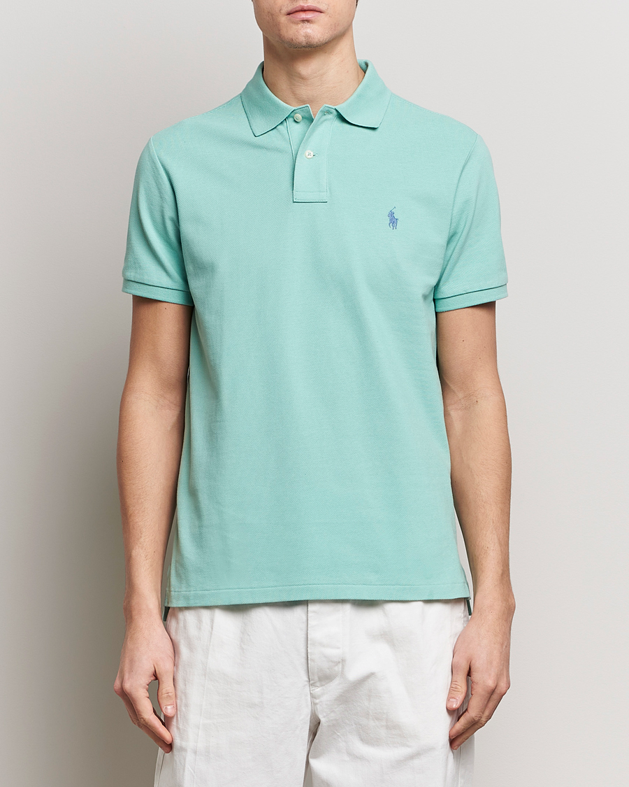 Herren | Poloshirt | Polo Ralph Lauren | Custom Slim Fit Polo Celadon