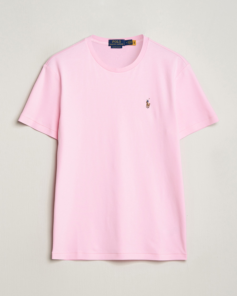 Herren | T-Shirts | Polo Ralph Lauren | Luxury Pima Cotton Crew Neck T-Shirt Caramel Pink