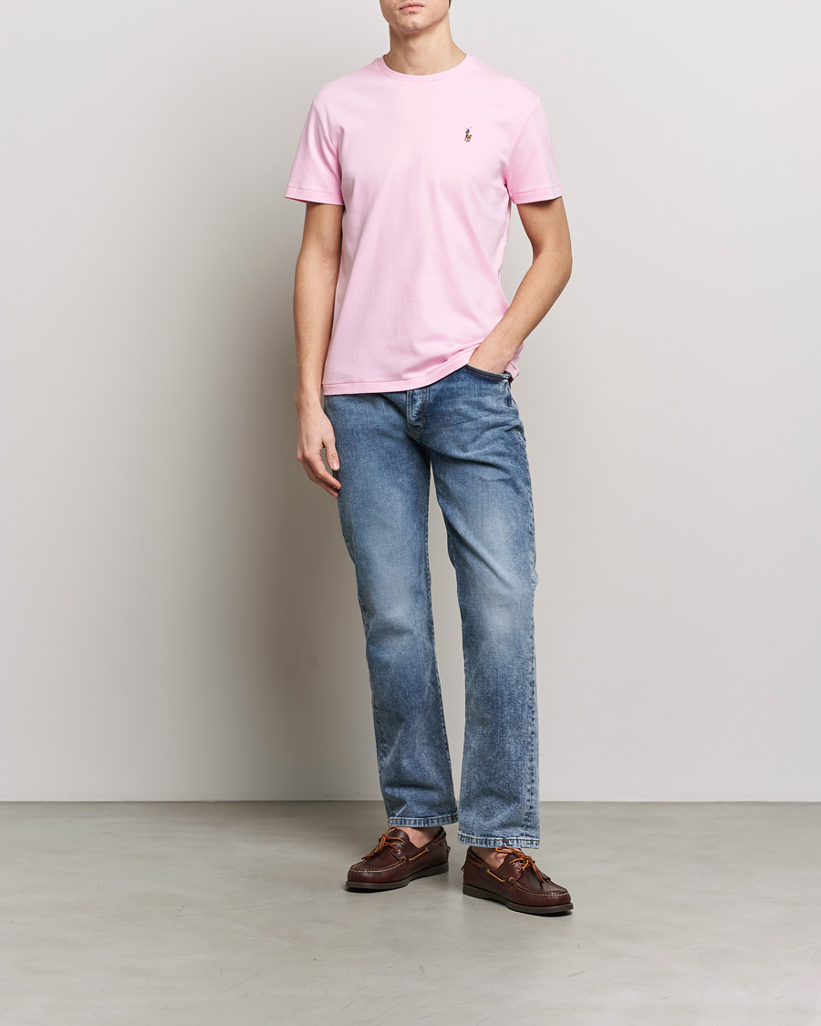 Herren | T-Shirts | Polo Ralph Lauren | Luxury Pima Cotton Crew Neck T-Shirt Caramel Pink