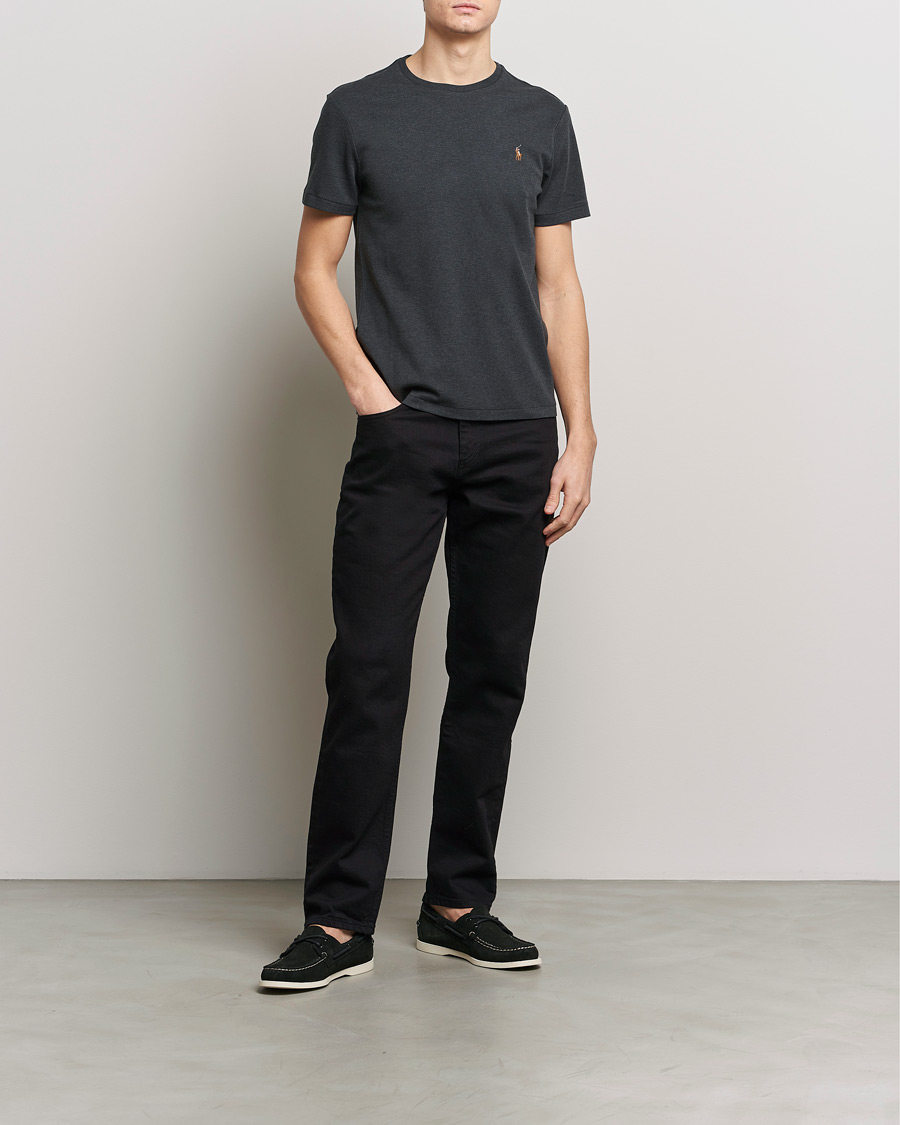 Herren | T-Shirts | Polo Ralph Lauren | Luxury Pima Cotton Crew Neck T-Shirt Black Heather