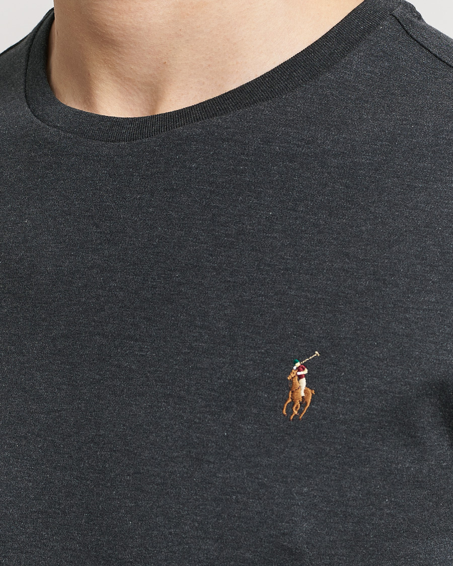 Herren | T-Shirts | Polo Ralph Lauren | Luxury Pima Cotton Crew Neck T-Shirt Black Heather