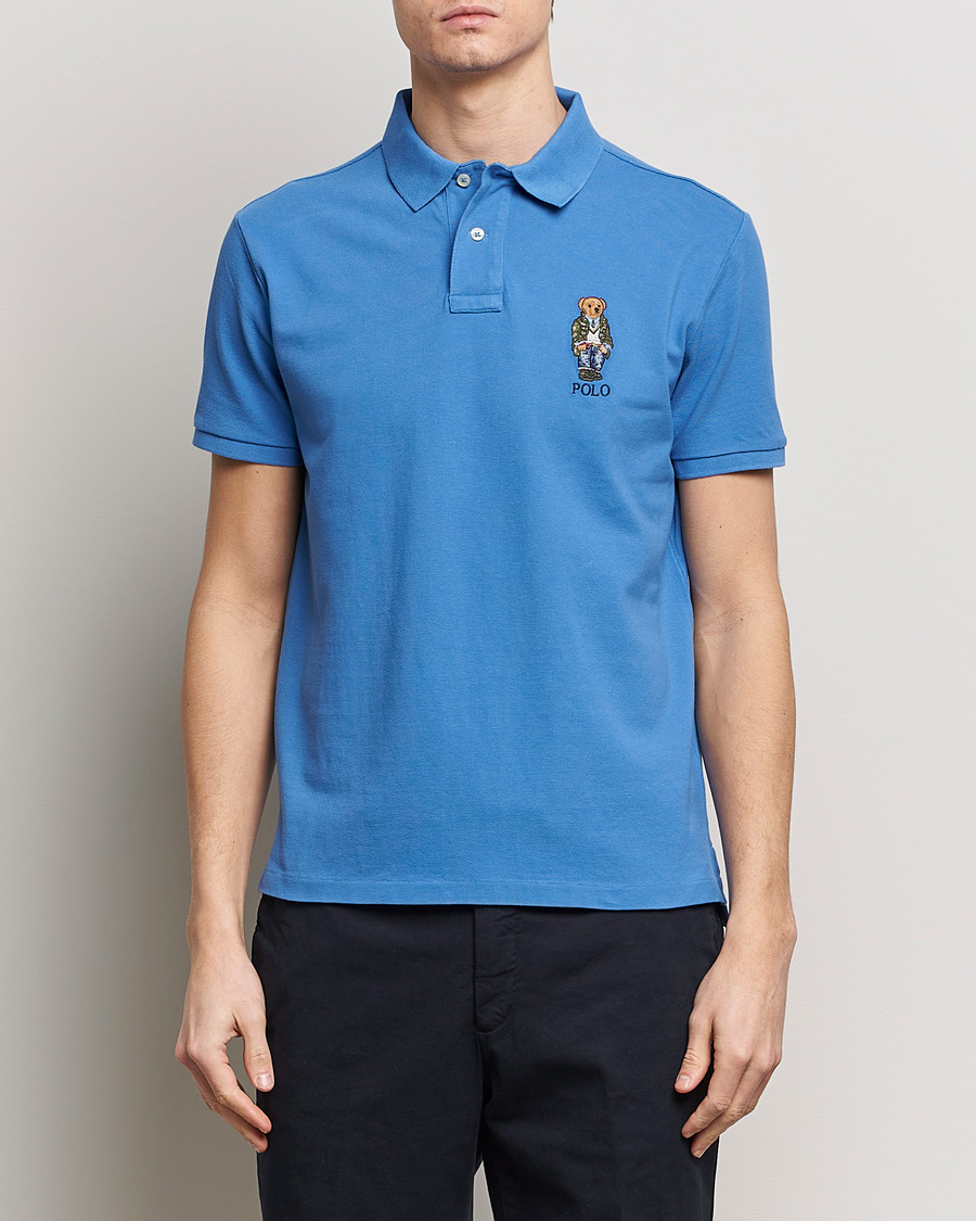 Herren | Poloshirts | Polo Ralph Lauren | Custom Slim Fit Heritage Bear Polo New England Blue