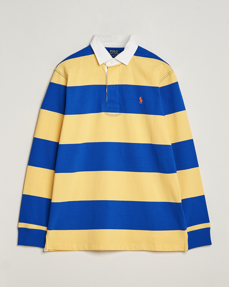 Herren | Pullover | Polo Ralph Lauren | Jersey Striped Rugger Chrome Yellow/Cruise Royal