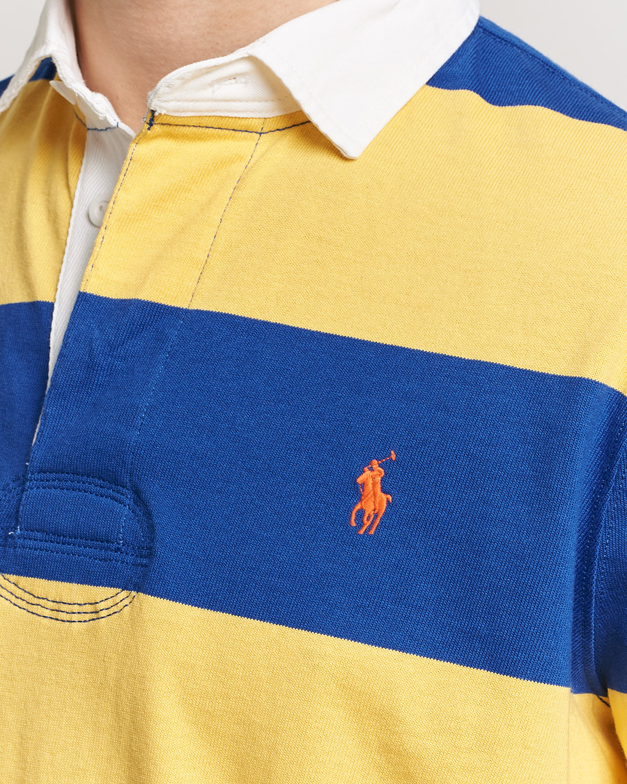 Herren | Pullover | Polo Ralph Lauren | Jersey Striped Rugger Chrome Yellow/Cruise Royal