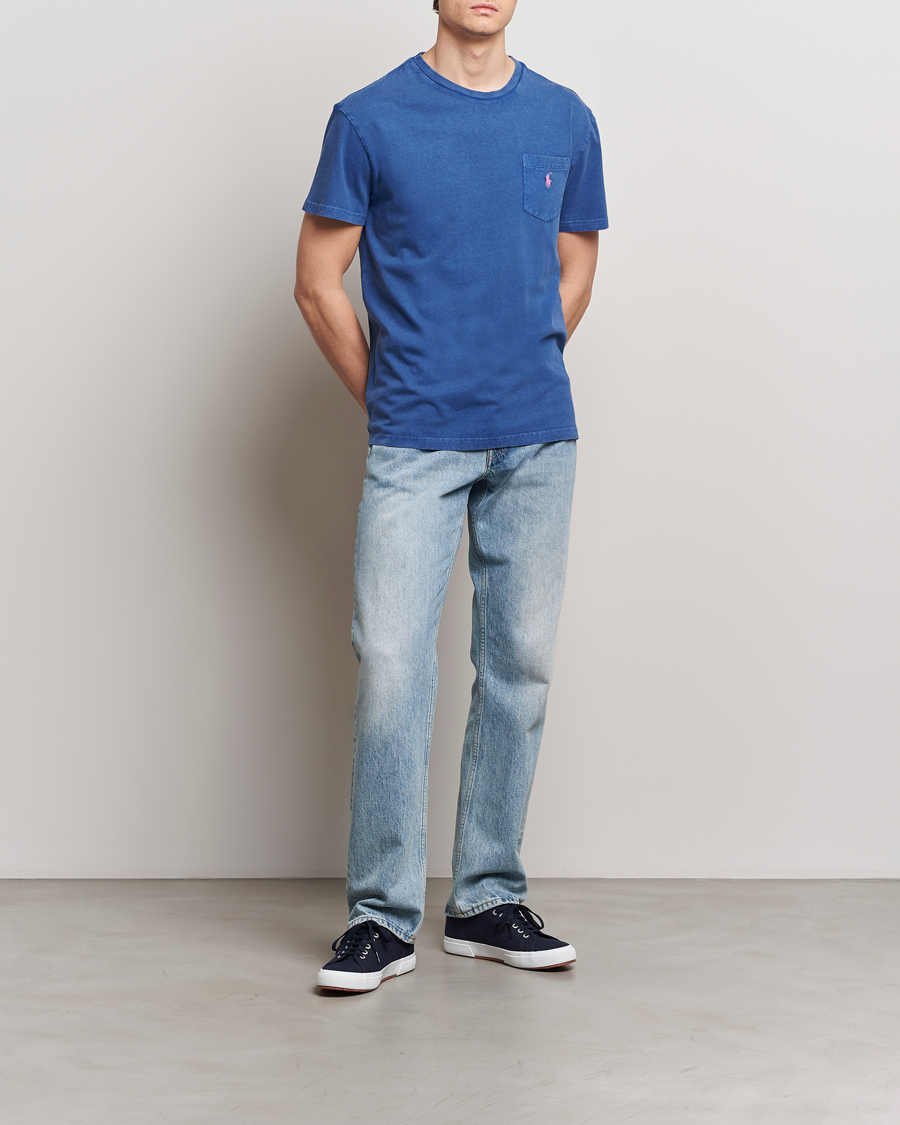 Herren | T-Shirts | Polo Ralph Lauren | Cotton Linen Crew Neck T-Shirt Beach Royal