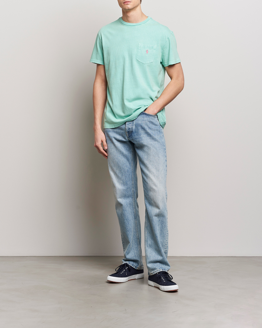Herren | T-Shirts | Polo Ralph Lauren | Cotton Linen Crew Neck T-Shirt Celadon