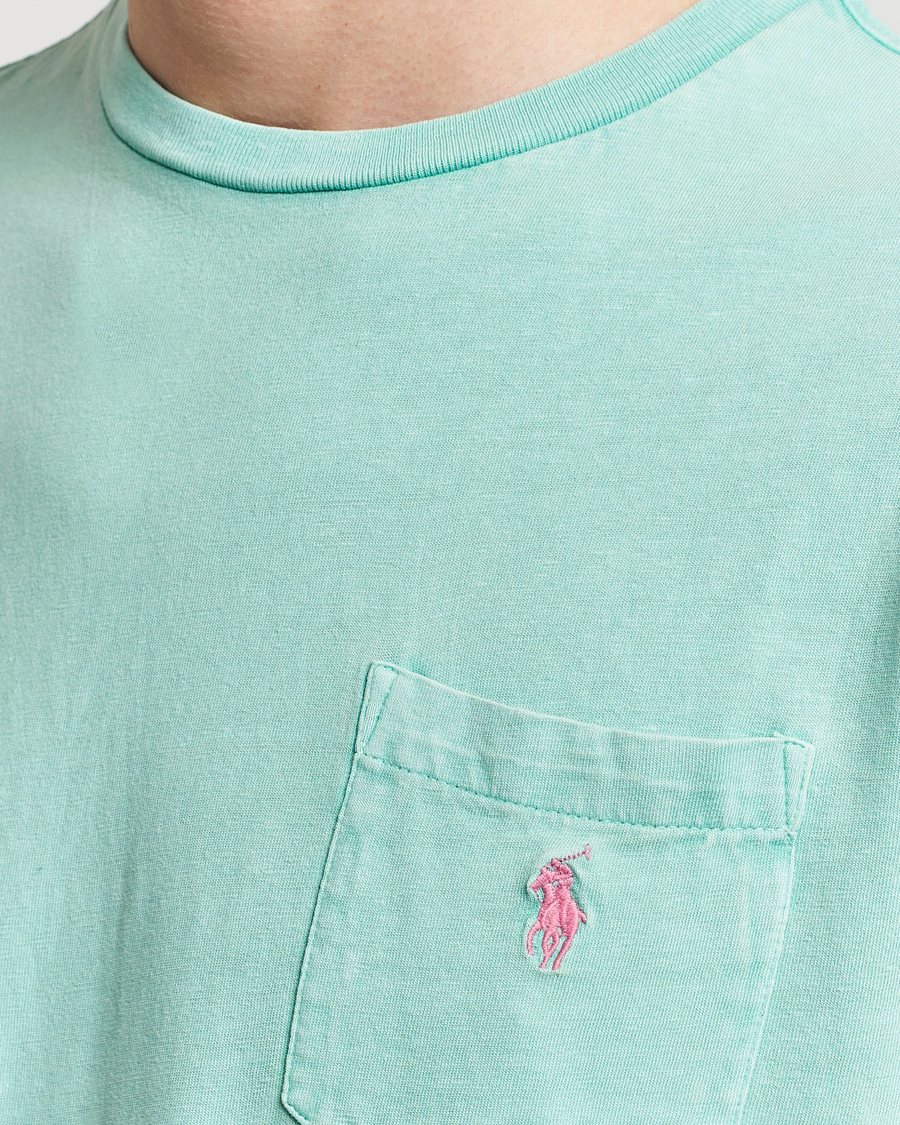 Herren | T-Shirts | Polo Ralph Lauren | Cotton Linen Crew Neck T-Shirt Celadon