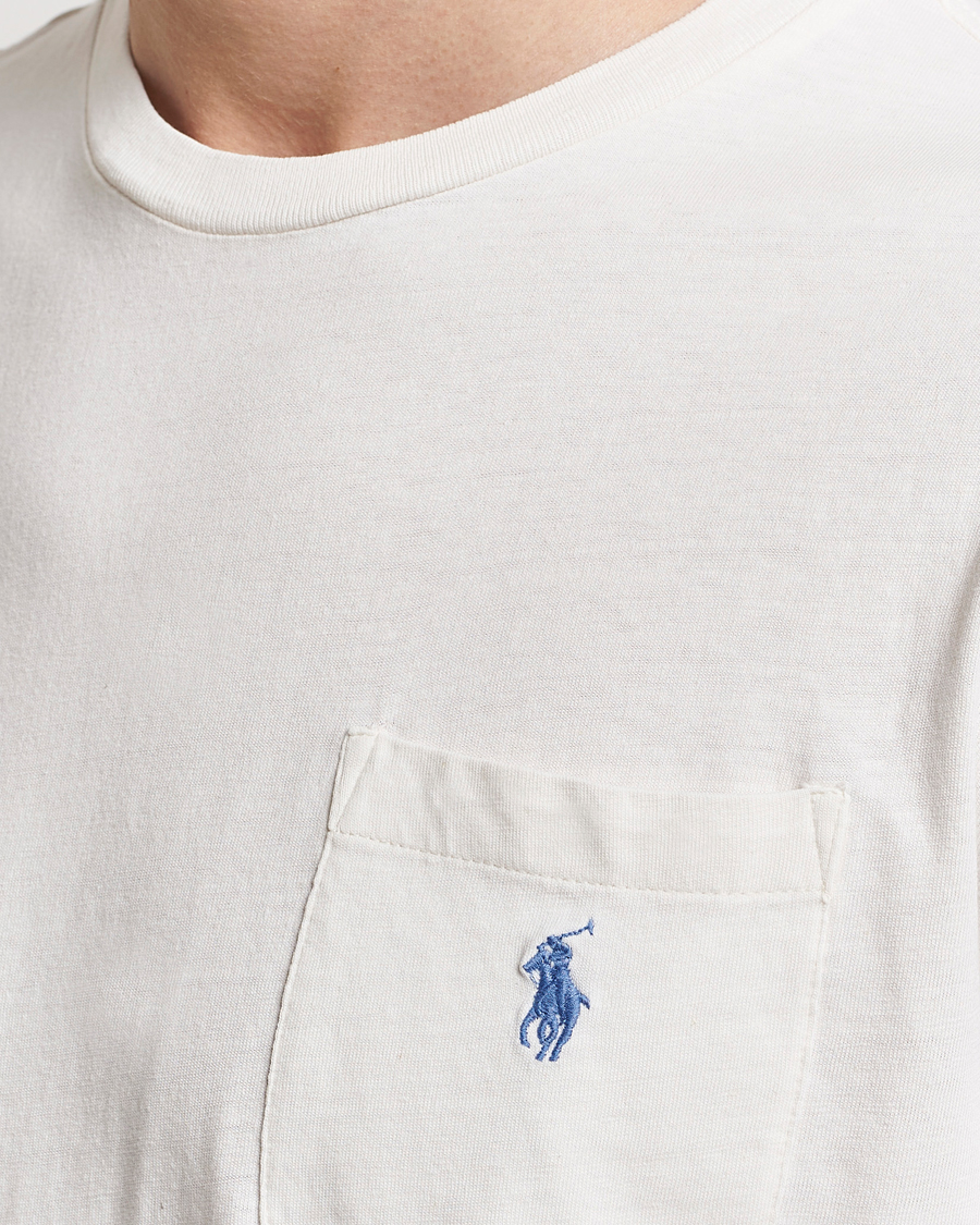 Herren | T-Shirts | Polo Ralph Lauren | Cotton Linen Crew Neck T-Shirt Ceramic White
