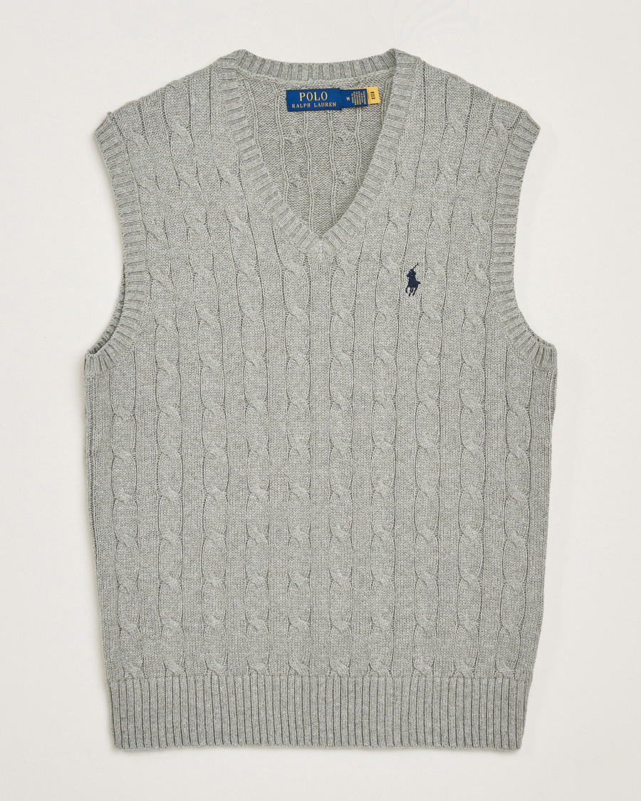 Herren | Pullover | Polo Ralph Lauren | Cotton Cable Vest Fawn Grey Heather