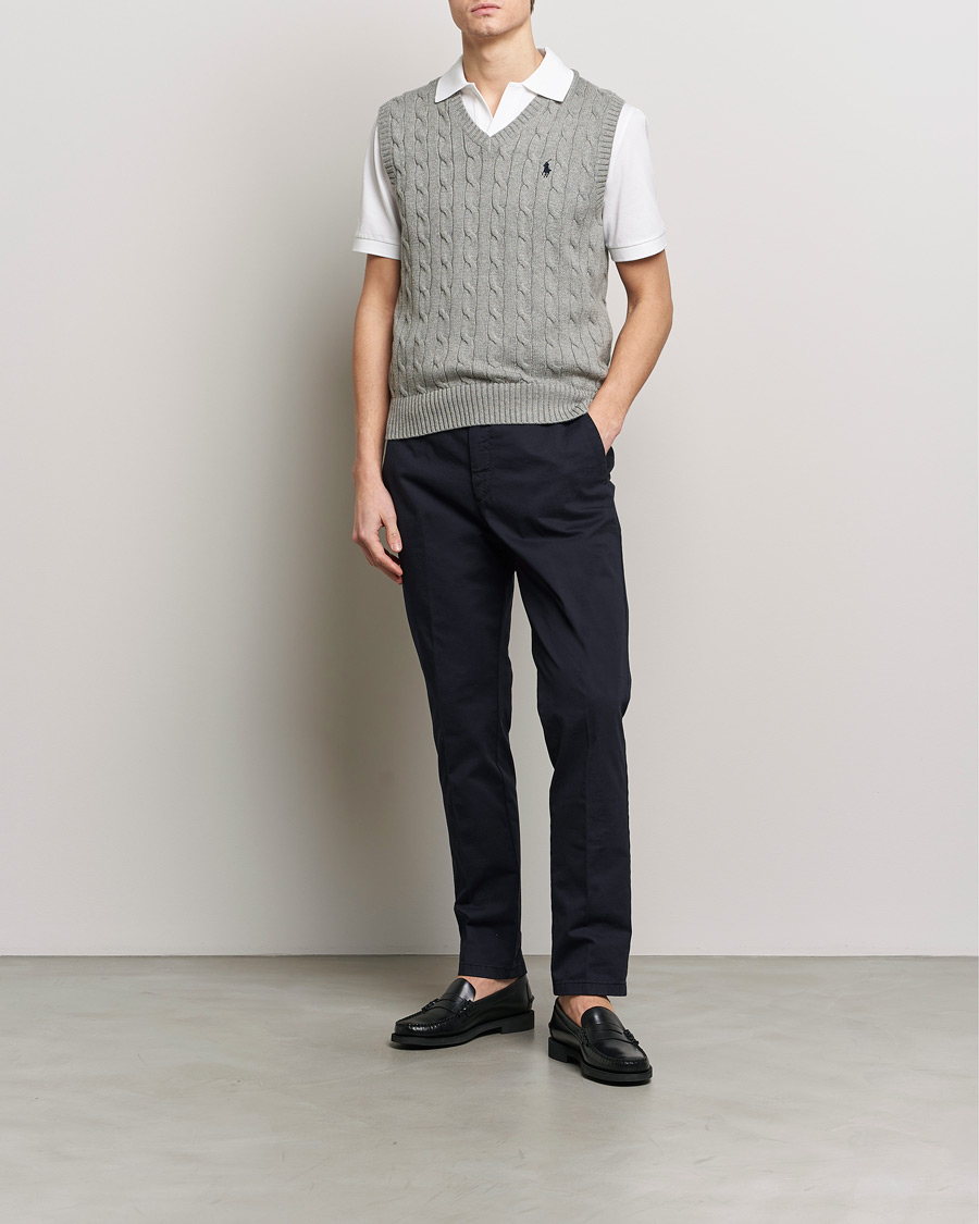 Herren | Pullover | Polo Ralph Lauren | Cotton Cable Vest Fawn Grey Heather