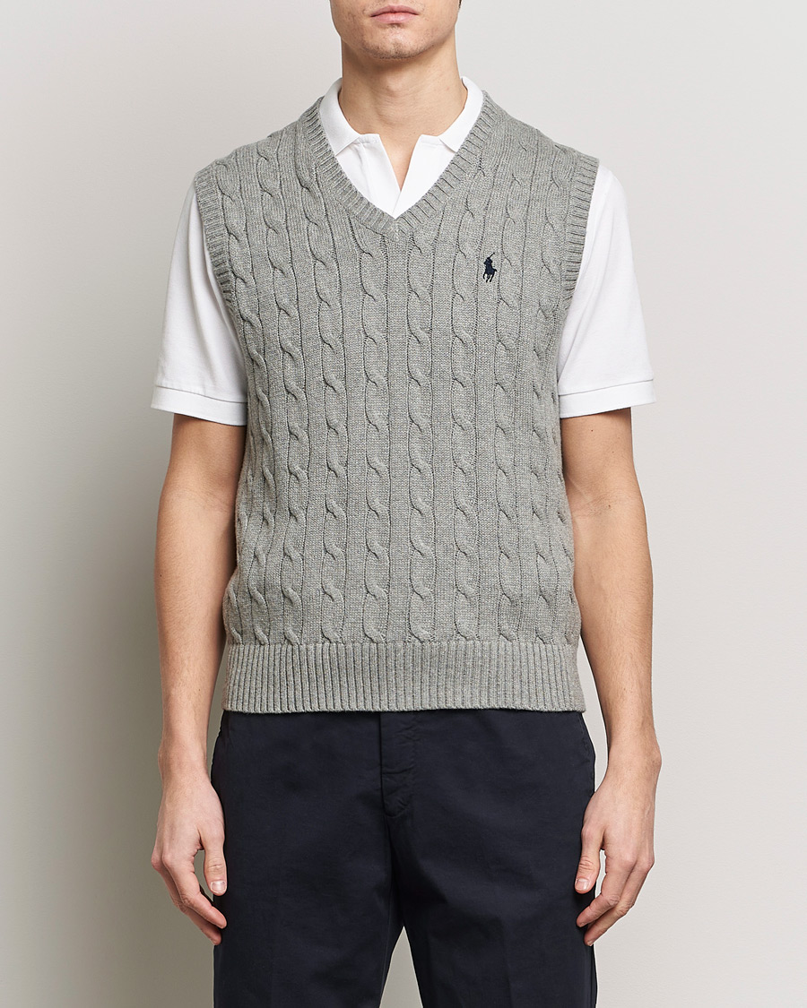 Herren |  | Polo Ralph Lauren | Cotton Cable Vest Fawn Grey Heather
