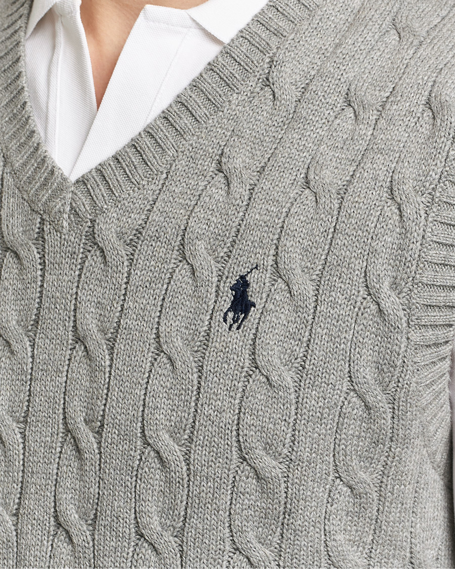 Herren | Pullover | Polo Ralph Lauren | Cotton Cable Vest Fawn Grey Heather